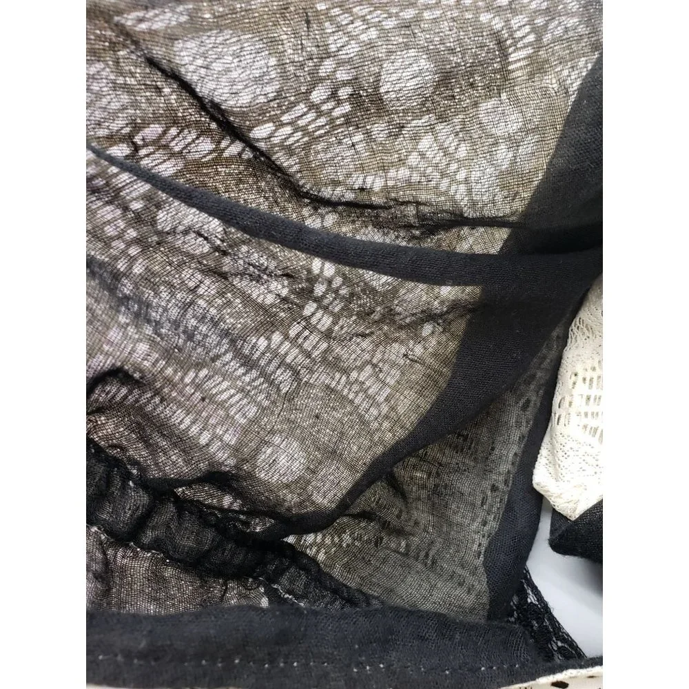 Charlotte Russe Skull Black cream lace infinity‎ scarf